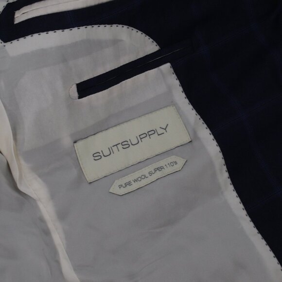 Suitsupply Sport Coat Mens 38R Lazio Slim TWo Button Plaid Pure Wool Super 110s - Picture 10 of 16